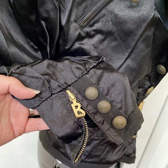 CHIC VINTAGE 1990s BOGNER LADIES SKI JACKET BLACK GOLD BELTED w/ HEADBAND 10 EUC - Picture 6 of 12